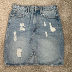 H&M distressed midi skirt